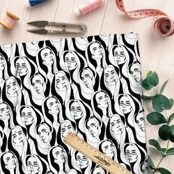 Ткань бифлекс иллюстрации девушек чёрно-белые