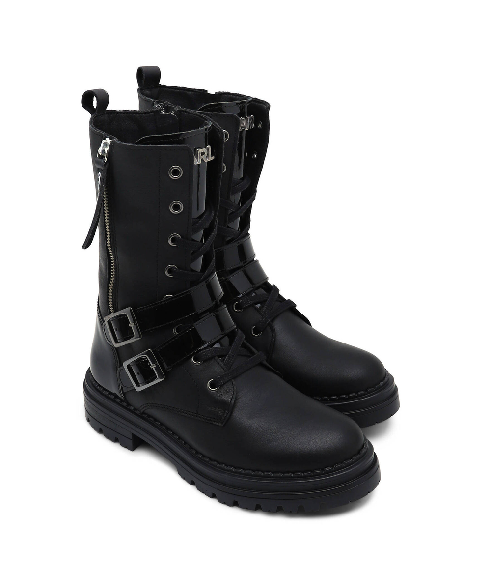 Кожаные ботильоны ankle Karl Lagerfeld Kids - черный(Z19112)