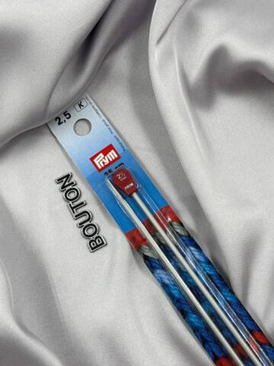 Спицы PRYM  прямые алюминий d 2.5 мм 35 см 2 шт с наконечниками