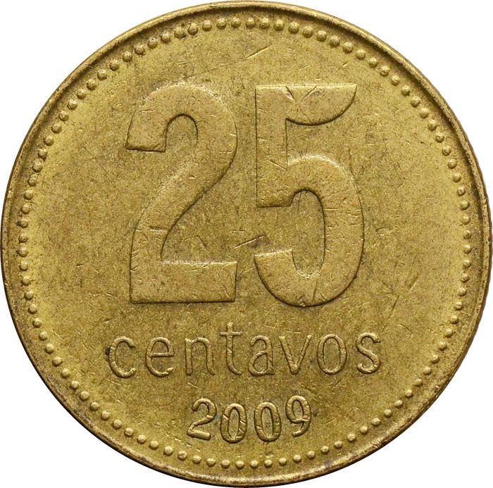 25 сентаво 2009 Аргентина