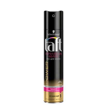 Taft Лак для волос Power, Укрепление волос с кератином, для тонких и истощенных волос, мегафиксация, 225 мл