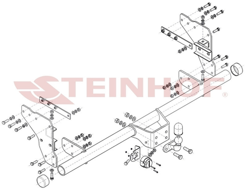 Фаркоп на Mitsubishi L200 2019-2023 без подрезки бампера (паспорт и сертификат в комплекте)(без электрики) Steinhof.M-361