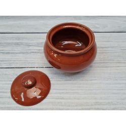 Горшок 300 мл d 9 см h8 см с крышкой "Стандарт" керамика ПГ [1]