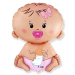 Шар Фольгированный Малыш девочка (Персиковый)