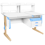 Растущая парта СУТ 25 с задними полками СУТ.15.240 и навесной тумбой (1200×880 мм)