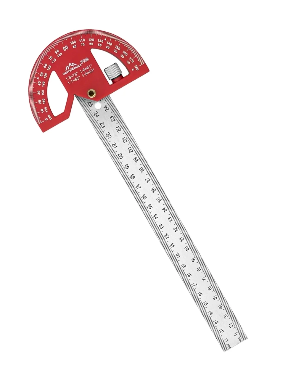 ЛИНЕЙКА РАЗМЕТОЧНАЯ VERTEXTOOLS PROFI 7в1, 300х25мм INOX+пластик PA66 толщина 1,7 мм