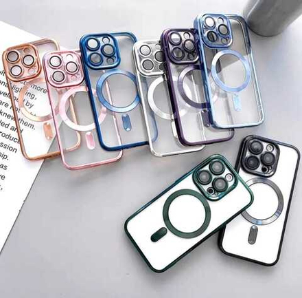 Чехол силиконовый iPhone 14 Pro с Magsafe (серебро)