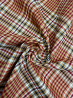 Ткань плательная в клетку (Италия) шерсть/вискоза/поламид ш-145см цена за 1 м