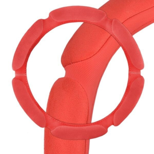 Оплетка руля M 37-38 см спонж (6 подушек) красная (SKYWAY)