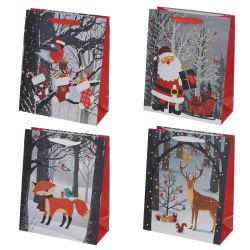 GAEM Пакет подарочный M (бумага 210г/м2, блок 12шт), L26 W12 H32 см, 4в.