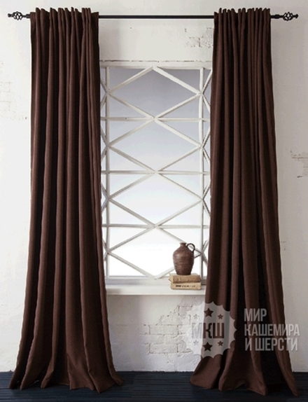 Комплект штор: КАСПИАН (арт. BL01-220-03)  - 300х270, (170х270)х2 см.  - (Возможна высота 250 см.) - коричневые