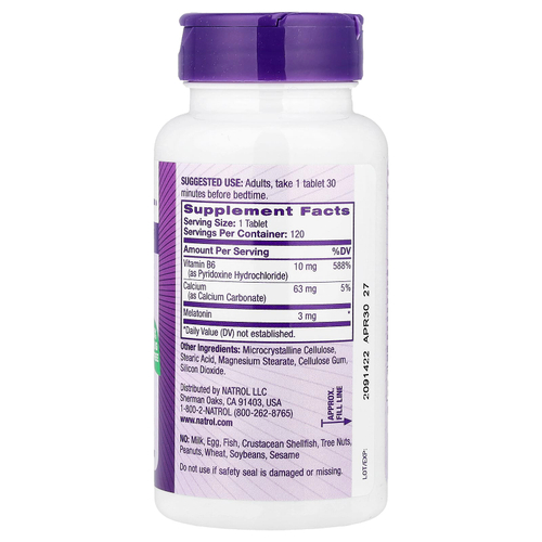 Natrol, Мелатонин, 3 мг, 120 таблеток