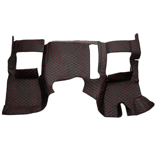 Ковры 3D SHACMAN X3000 рестайлинг (экокожа, черный, красная строчка)