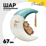 Шар Фольгированный Мишка на луне (Ассорти)