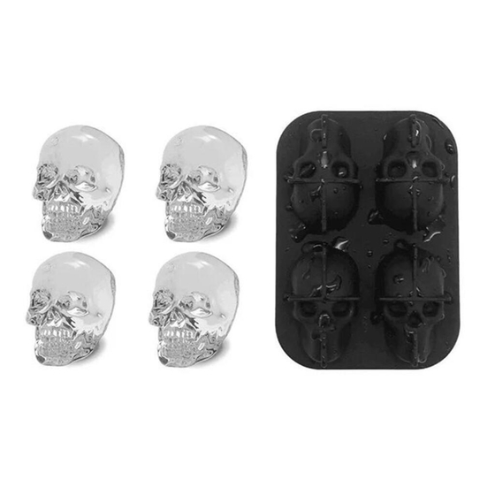 Форма для льда "Череп" 4 ячейки 11,3*8 см h4,5 см силикон Skull P.L.- Barbossa