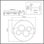 7742/40L MITRA LED SN 606 Светильник металл/акрил/МДФ/белый/под дерево/прозрачный/черный LED 40Вт 3000-6500К 470x420 IP20 пульт ДУ SPOTS