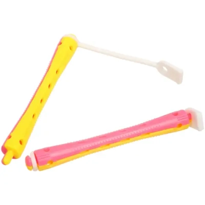 Бигуди пластмассовые-коклюшки 10шт, d=9мм (желто-розовый)