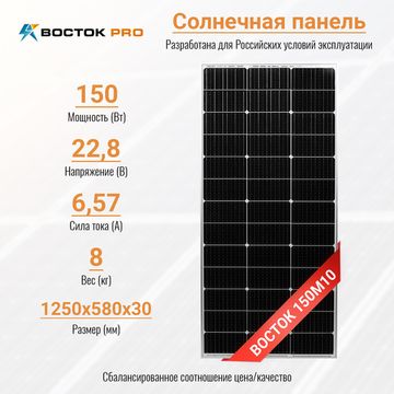 Солнечная батарея ВОСТОК ФСМ 150-12 М10, фото №772363956