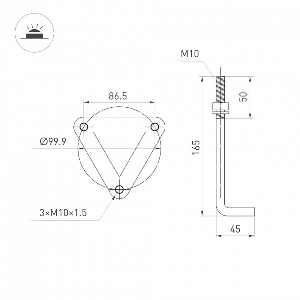 Наземный низкий светильник Arlight LGD-FRESNEL-BOLL 045539