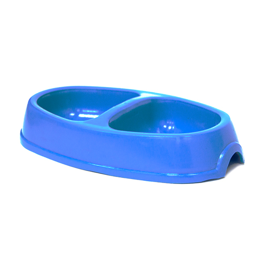 ZOONIK Миска для кошек пластиковая двойная, 450 мл