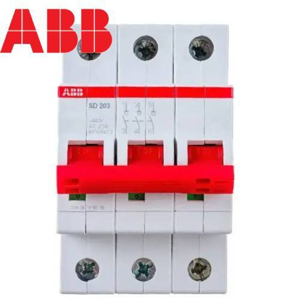 Рубильник ABB 3п SD203r 40A рычаг красный