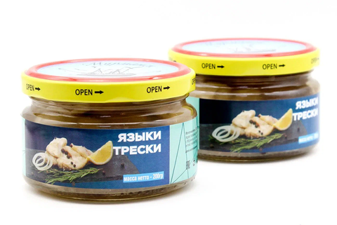 Языки трески, 200 г, стекл.банка, Кольские деликатесы