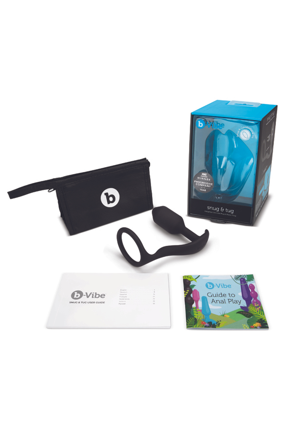 b-vibe Snug & Tug - Эрекционное кольцо с анальным плагом