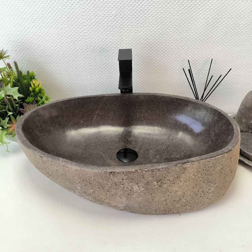 Раковина из речного камня RS-63545 (63*37*16) 0124