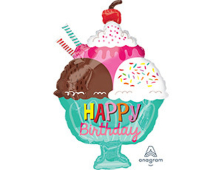 Шар фольгированный ( 58 см) фигура , Мороженое в креманке, 1шт.