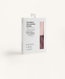 OYSHO Набор из двух пар классических трусиков с высокой посадкой, темный баклажан