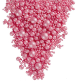 Шарики кранч розовый перламутр микс  100 гр.