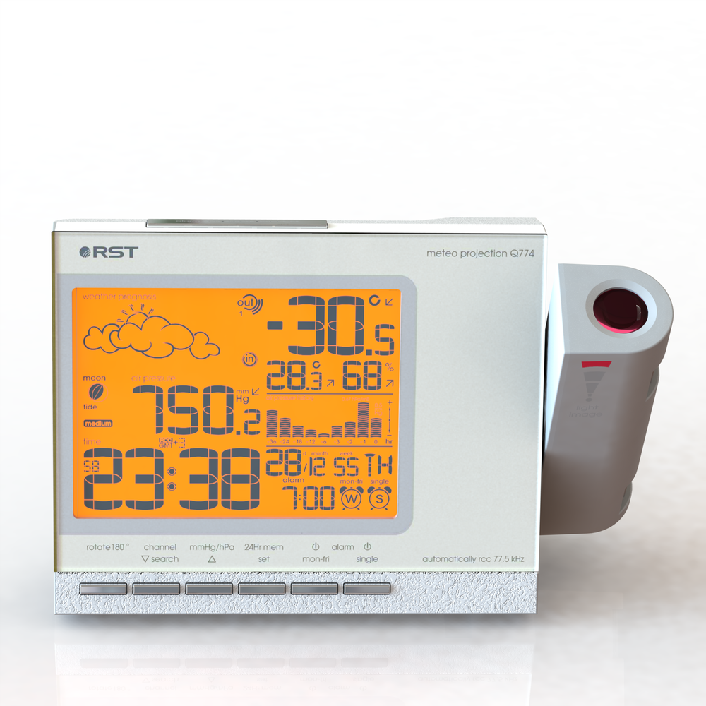 Проекционные часы метеостанция RST meteo projection Q774, слоновая кость