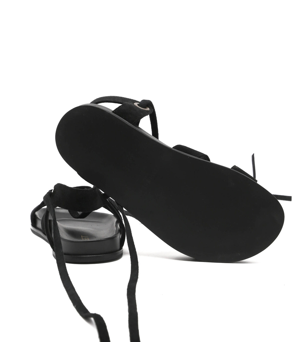 Кожаные босоножки gladiatore TWINSET - черный(221TCT022)