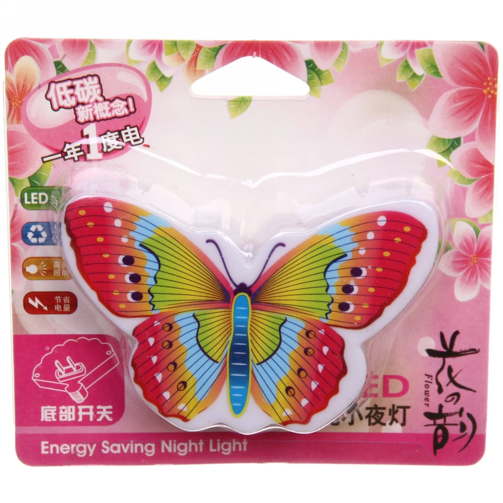 Ночник-светильник «Бабочка»9*5,5см 4LED 2W 220V, микс цветов