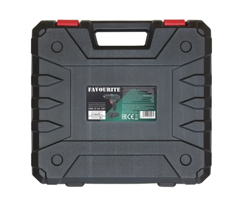 Дрель-шуруповерт аккумуляторная FAVOURITE OBS 21 DC SET 21В, 2Ач, кейс 150121421