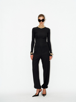 Брюки kyle ribbed black на резинке