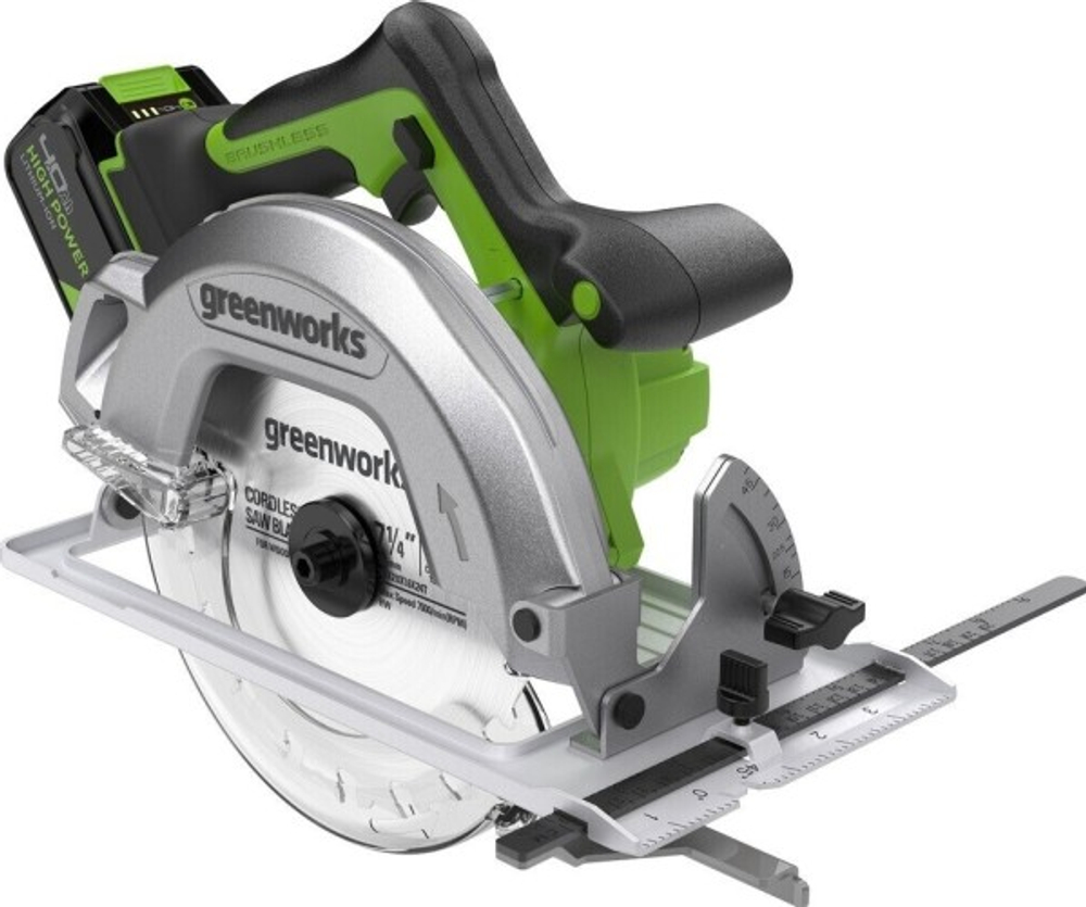 Пила циркулярная аккумуляторная GREENWORKS GD24CS 24V, АКБ 4Ач и ЗУ 1500907CUB