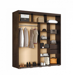 Шкаф-купе с зеркалом Крафт-6, ясень белый