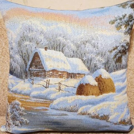 Гобеленовая наволочка "D. ЗИМНЕЕ УТРО", Россия.