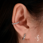 Кликер "Shine" с камнями 1.5мм - Белое золото - White CZ