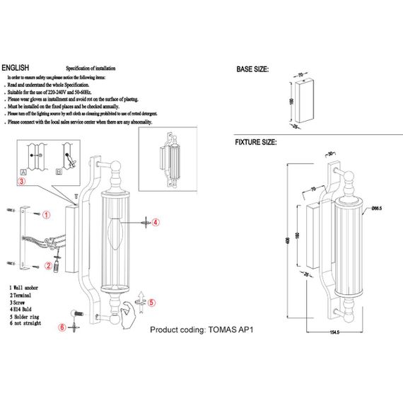 Бра Crystal Lux Tomas AP1 Gold