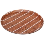 Поднос пластиковый «WOOD» 35см белая полоса