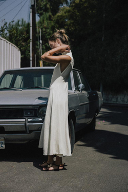 ZARA ДЛИННОЕ ПЛАТЬЕ, ЭКРЮ