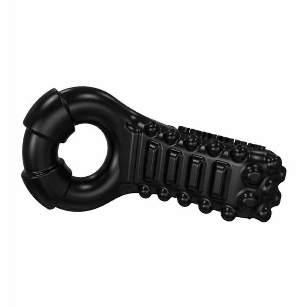 Чёрное эрекционное виброкольцо Tickle (Цвет: черный)