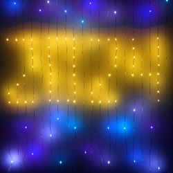 Светодиодная новогодняя гирлянда ЭРА ERASG -02 умная занавес RGB 2*2 м управление через мобильное приложение | Гирлянды