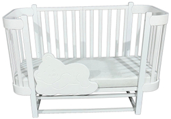 Детская кроватка Oliver Miley продольный маятник 3 в 1 белый/белый