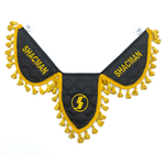 Вымпел тройной Shacman (экокожа, черный с желтой вышивкой)