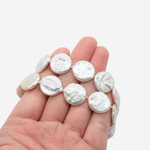Жемчуг культивированный в форме монетки A Grade, белый, 14,5мм