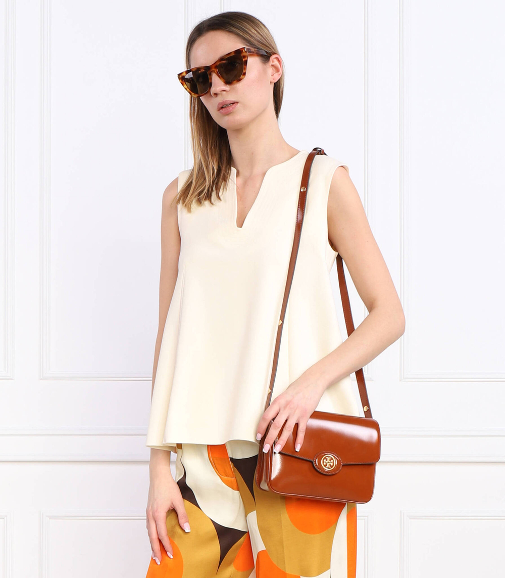 кожаная сумка через плечо robinson spazzolato convertible TORY BURCH - коричневый(143122)