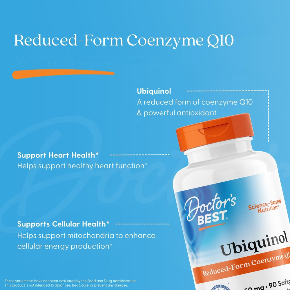 Doctor's Best, убихинол с Kaneka Q+®, 50 мг, 90 капсул